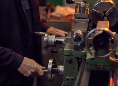 Man working on equipment